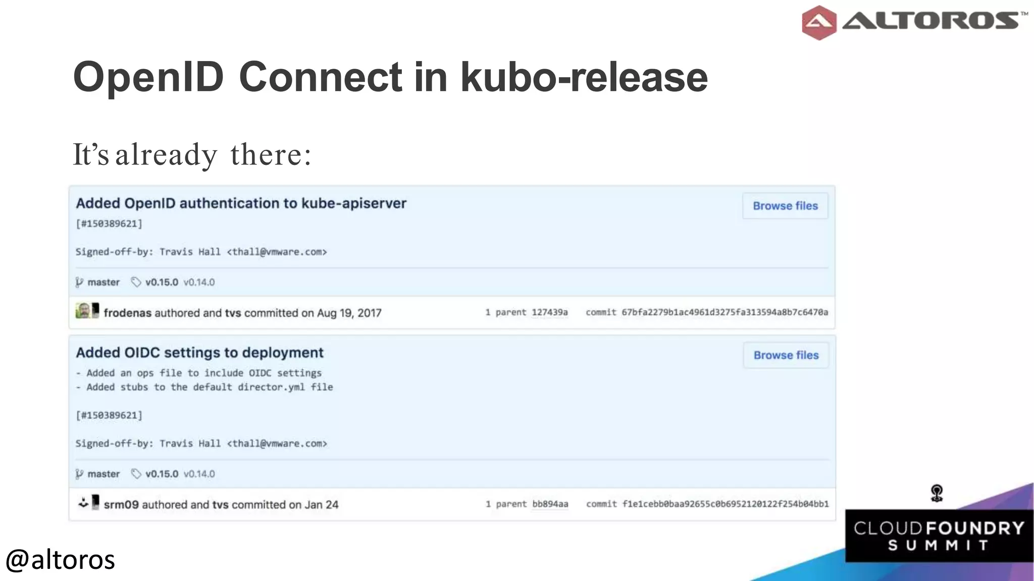 @altoros@altoros
OpenID Connect in kubo-release
It’s already there:
 