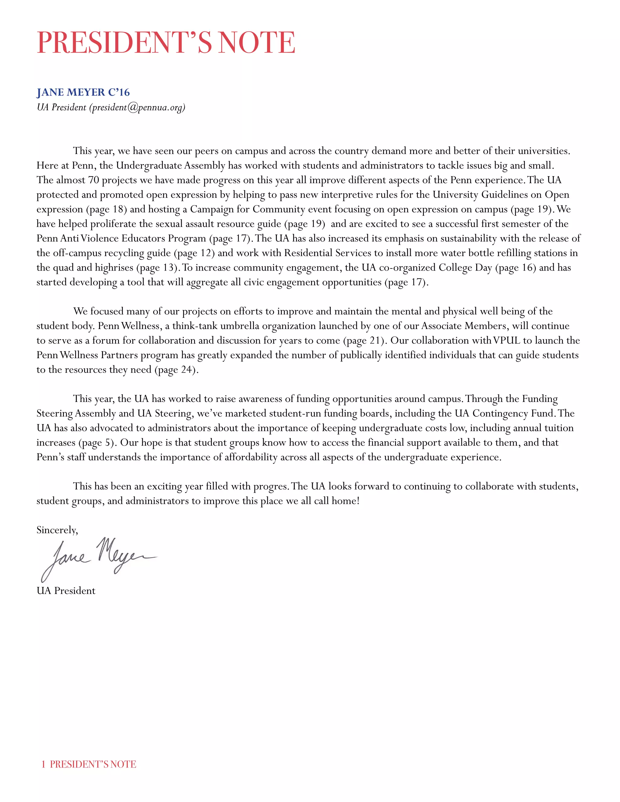 UA annual report 2015