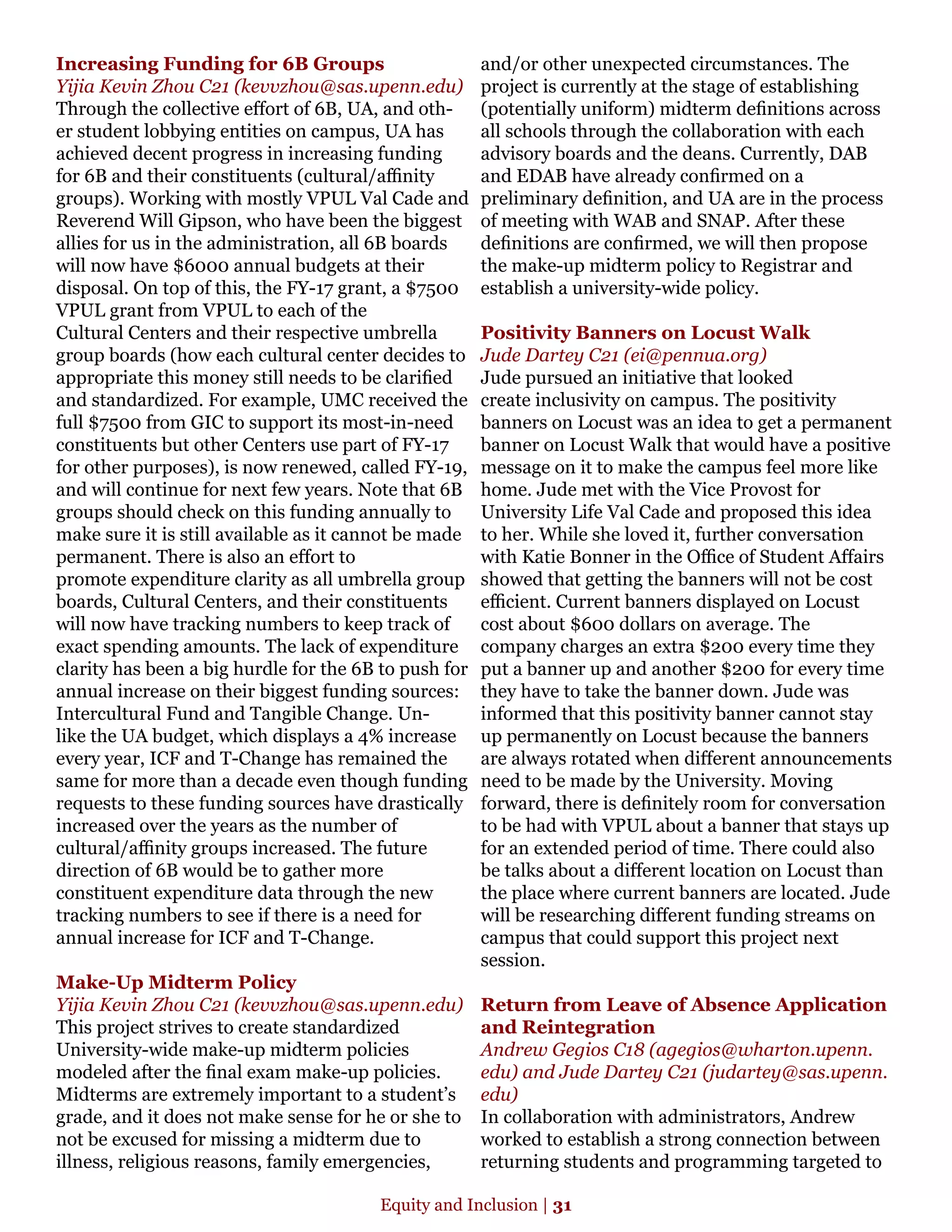 UA annual report 46th session