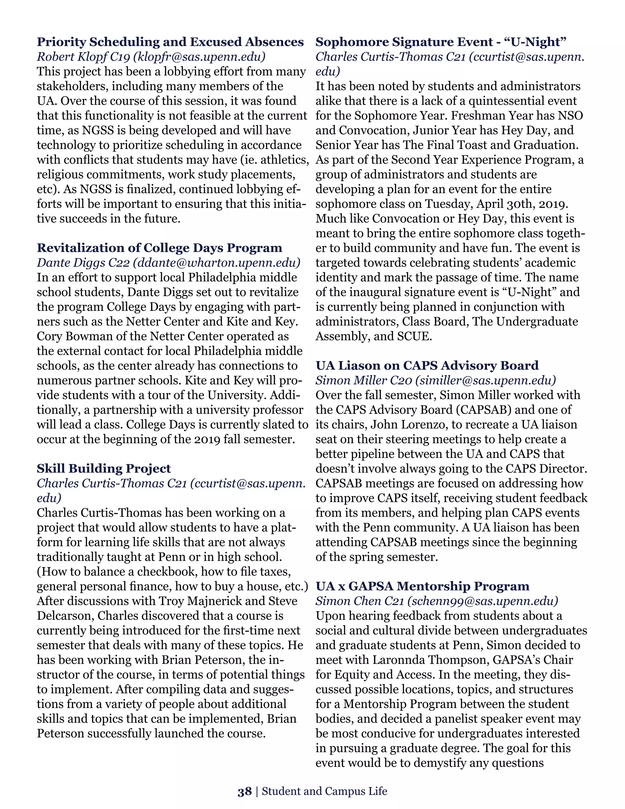 UA annual report 46th session