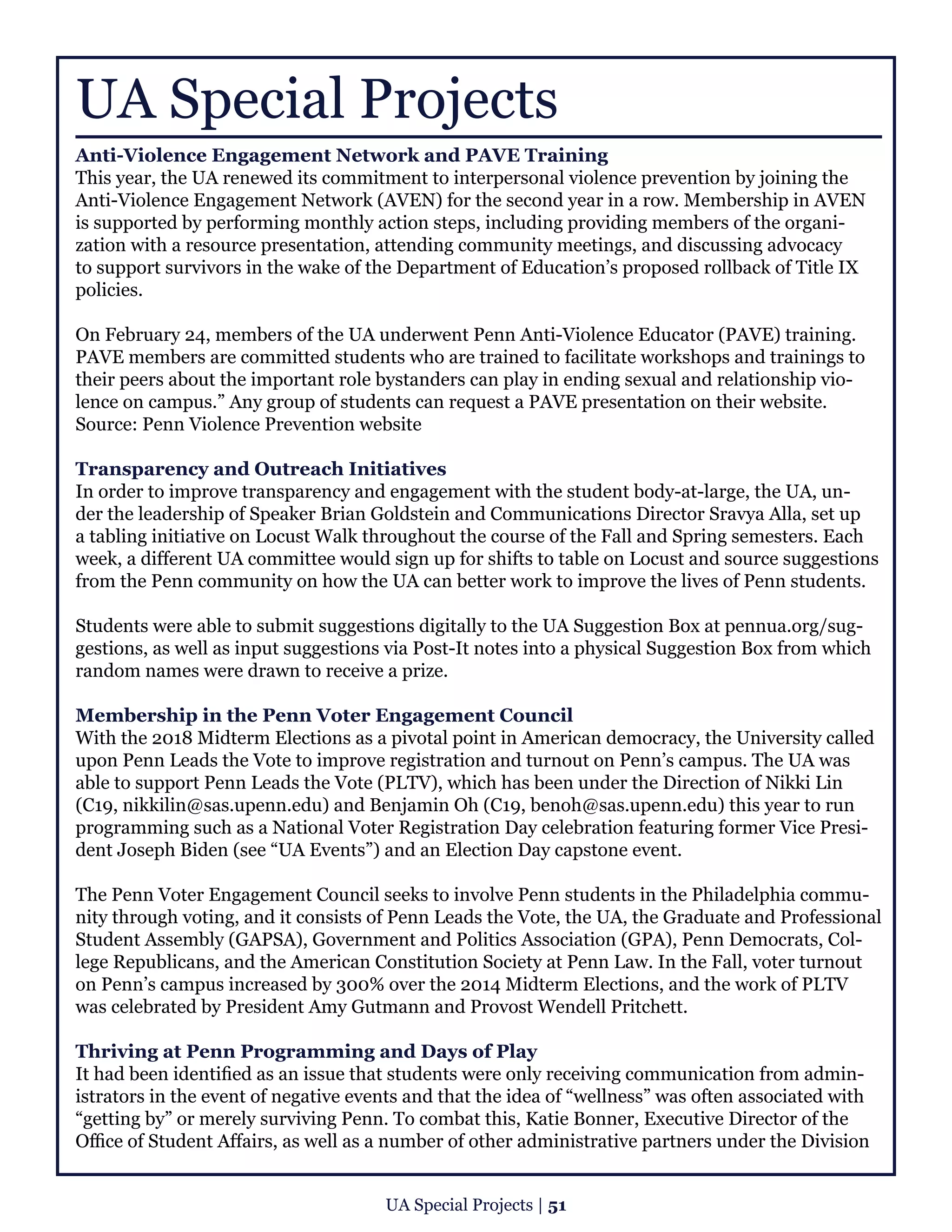 UA annual report 46th session