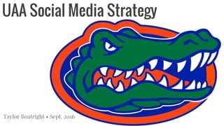 UAA Social Media Strategy
Taylor Boatright • Sept. 2016
 