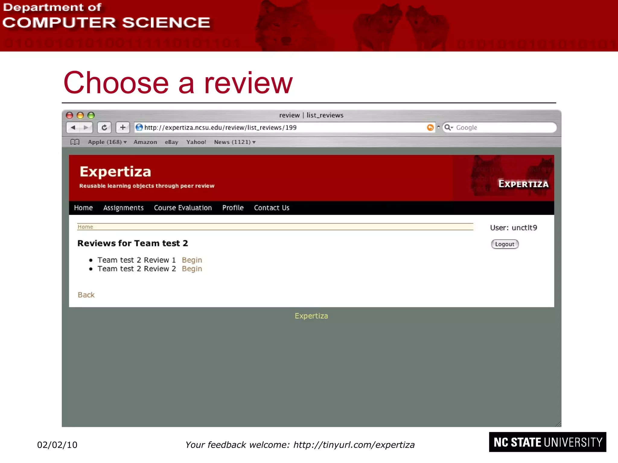 Choose a review 02/09/10 