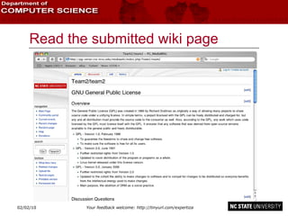 Read the submitted wiki page 02/09/10 