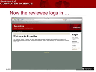 Now the reviewee logs in … 02/09/10 