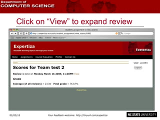 Click on “View” to expand review 02/09/10 