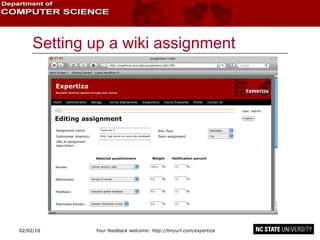 Setting up a wiki assignment 02/09/10 02/09/10 