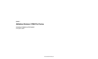 www.carrsportsconsulting.com 
EXHIBIT 1 
Athletics Division I FBS Pro Forma 
University of Alabama at Birmingham 
FY's 2013 -2019  