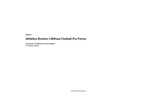 www.carrsportsconsulting.com 
EXHIBIT 2 
Athletics Division I Without Football Pro Forma 
University of Alabama at Birmingham 
FY's 2013 -2019  