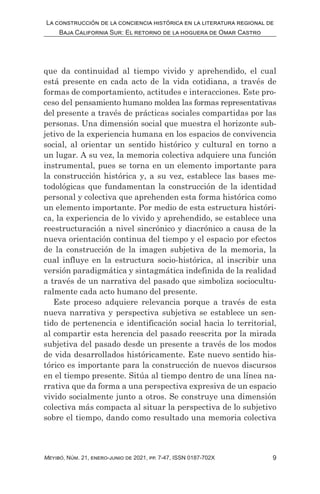 9
La construcción de la conciencia histórica en la literatura regional de
Baja California Sur: El retorno de la hoguera de...