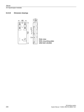 Slaves
8.4 Input/output modules
AS-Interface system
234 System Manual, 11/2008, 3RK2703-3BB02-1AA1
8.4.6.8 Dimension drawings
 