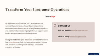 Insure Edge UAE-Based Insurer Transforms Operations with InsureEdge | PPTX