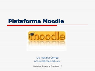 Plataforma Moodle Lic. Natalia Correa [email_address]   