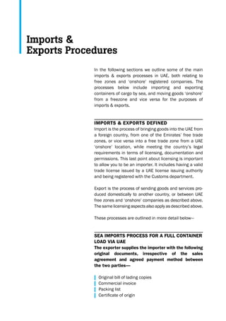 Uae imports and exports guide | PDF