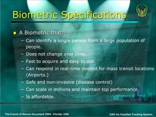 UAE IRIS Expellees Tracking and Border Control System | PDF