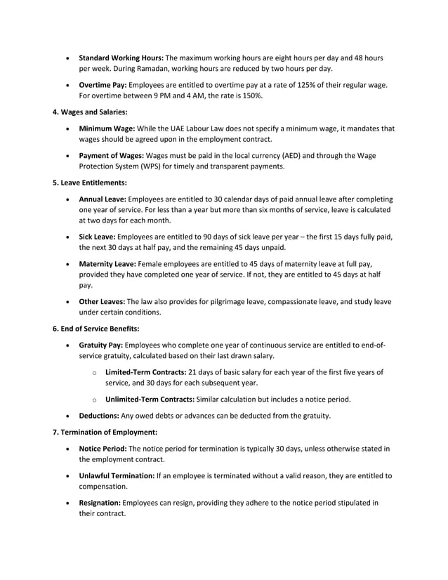 Understanding Uae Labour Law Key Points For Employers And Employees Pdf