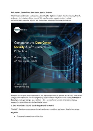 Comprehensive Data Center Security Systems for UAE Leaders | PDF