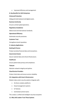 Comprehensive Data Center Security Systems for UAE Leaders | PDF