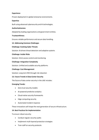 Comprehensive Data Center Security Systems for UAE Leaders | PDF