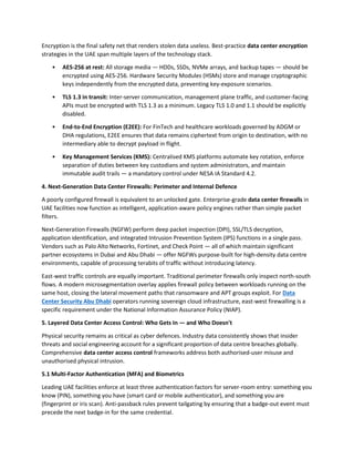 Comprehensive Data Center Security Strategies for UAE's Digital Hub | PDF