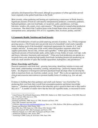 Health Benefits of Urban Agriculture Manual - Food Security | PDF
