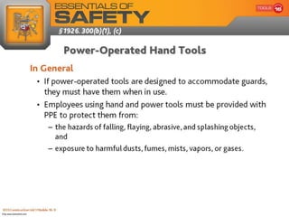 Osha Etools OSHA Hand and Power Tools Safety Presentation | PPT