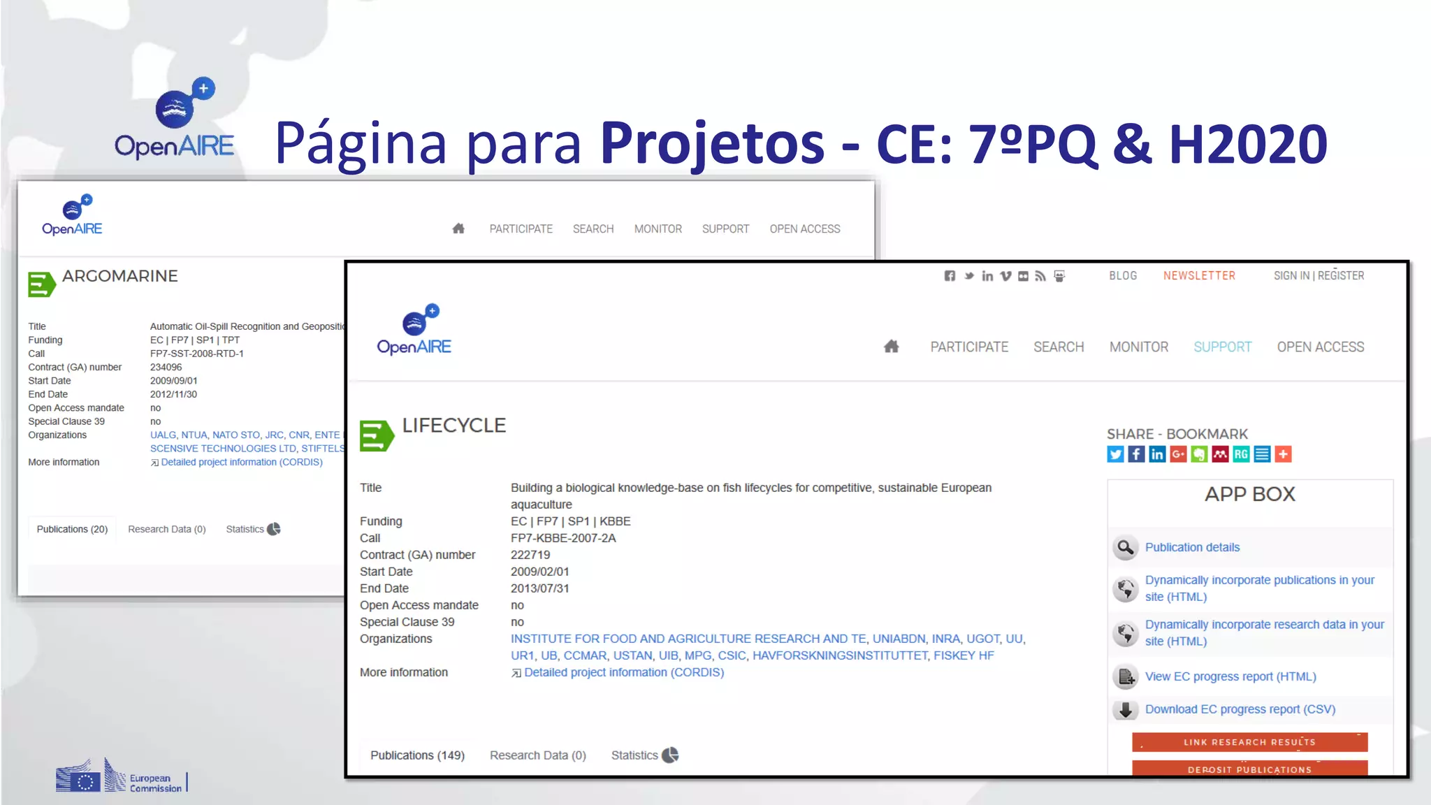 Página para Projetos - CE: 7ºPQ & H2020
 
