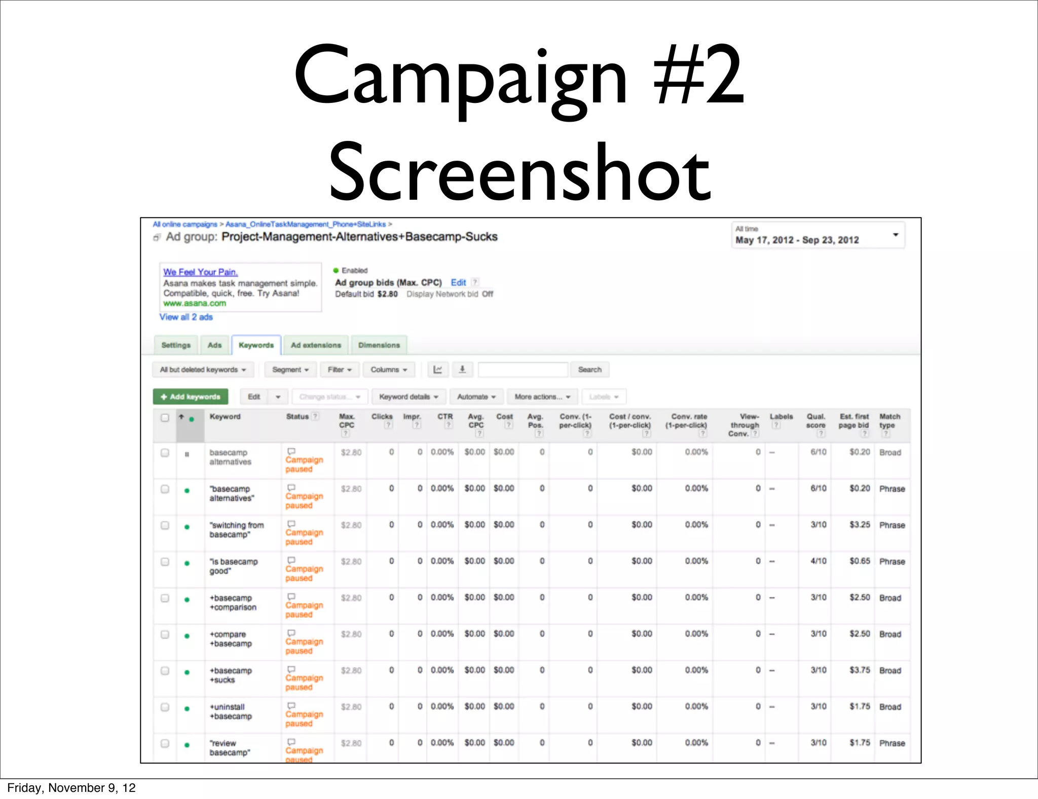 Campaign #2
                          Screenshot




Friday, November 9, 12
 