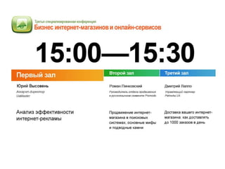Анализ эффективности интернет-рекламы Высовень Юрий, IMA UaMaster Бизнес интернет-магазинов и онлайн-сервисов Киев, 27 октября 2009 года 