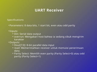 UART (Universal Asynchronous Receiver Transmitter Protocol) | PPTX