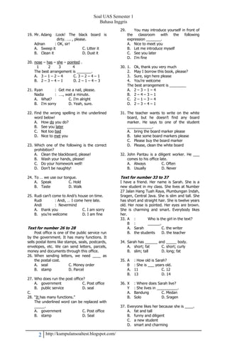 Uas ganjil-bahasa-inggris-kelas-7 a | PDF