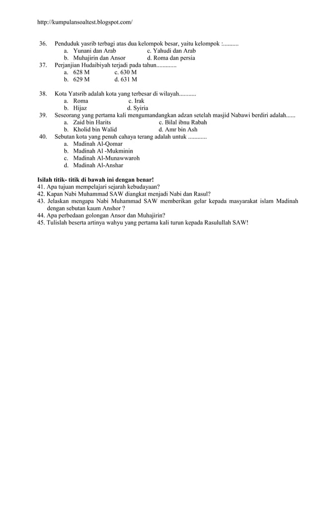 Soal ski kelas 1 semester 2