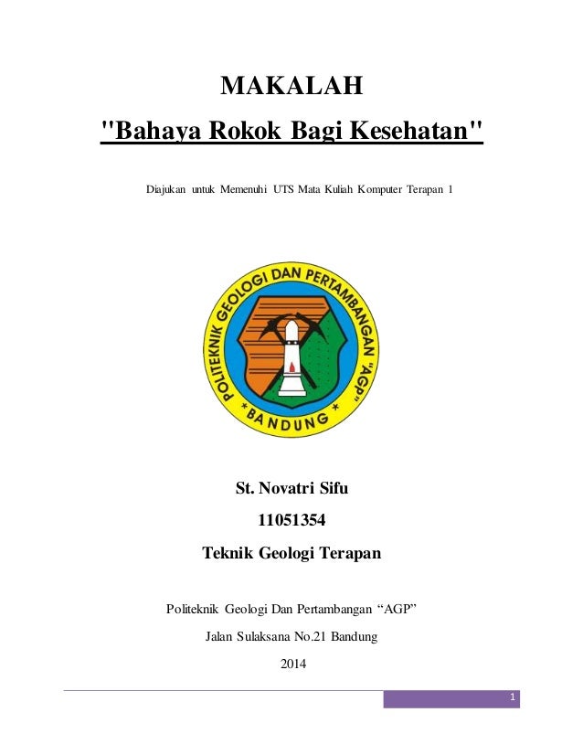 Makalah Bahaya Rokok Makalah Bahaya Rokok