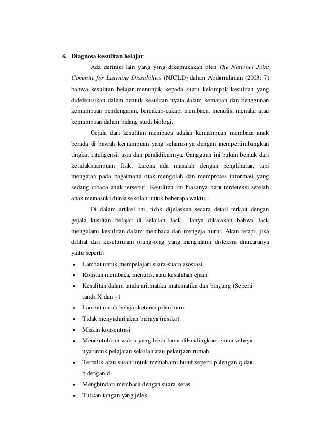 Analisis Artikel Disleksia