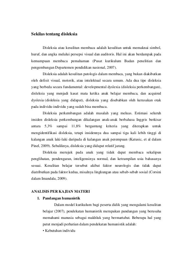Analisis Artikel Disleksia