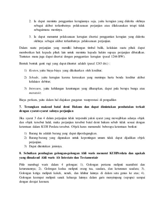 Pertanyaan Dan Jawaban Seputar Hukum Perdata