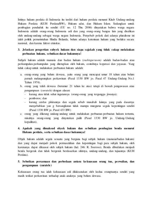 Contoh Pluralisme Hukum Perdata Indonesia - Contoh Yuk