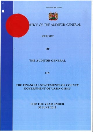 Uasin Gishu County Audit Report 2014/15