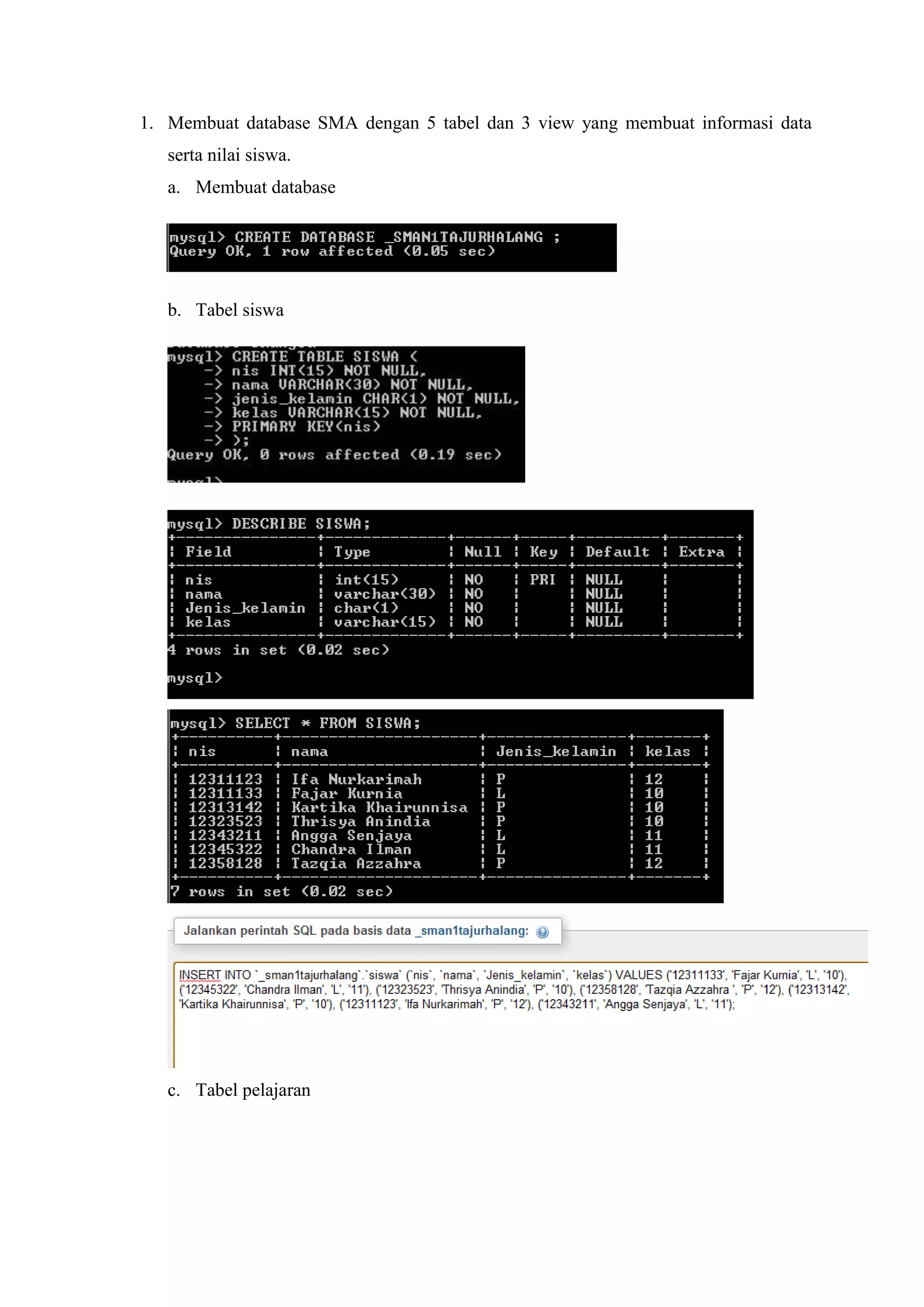 Cara membuat Database | DOCX