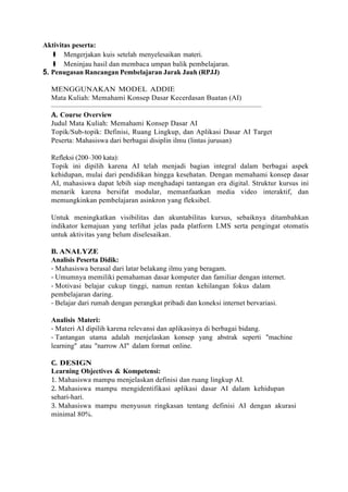 Contoh Rancangan Pembelajaran Jarak Jauh (PJJ) | PDF