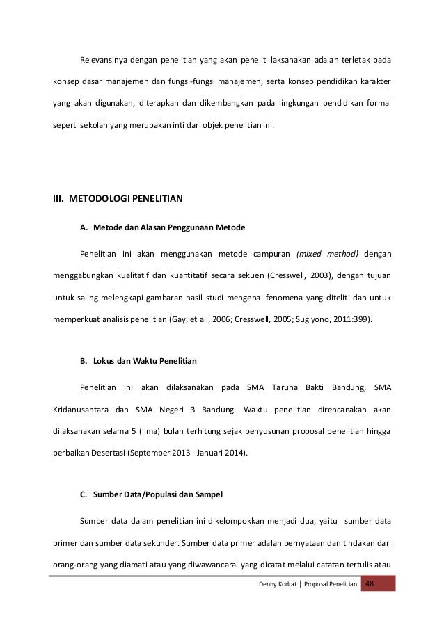 Proposal Efektivitas Pelaksanaan Manajemen Pendidikan Karakter Mixe