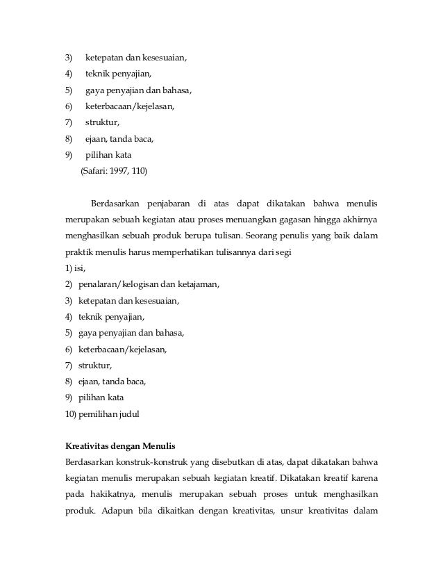 Kreativitas Dan Keterampilan Menulis