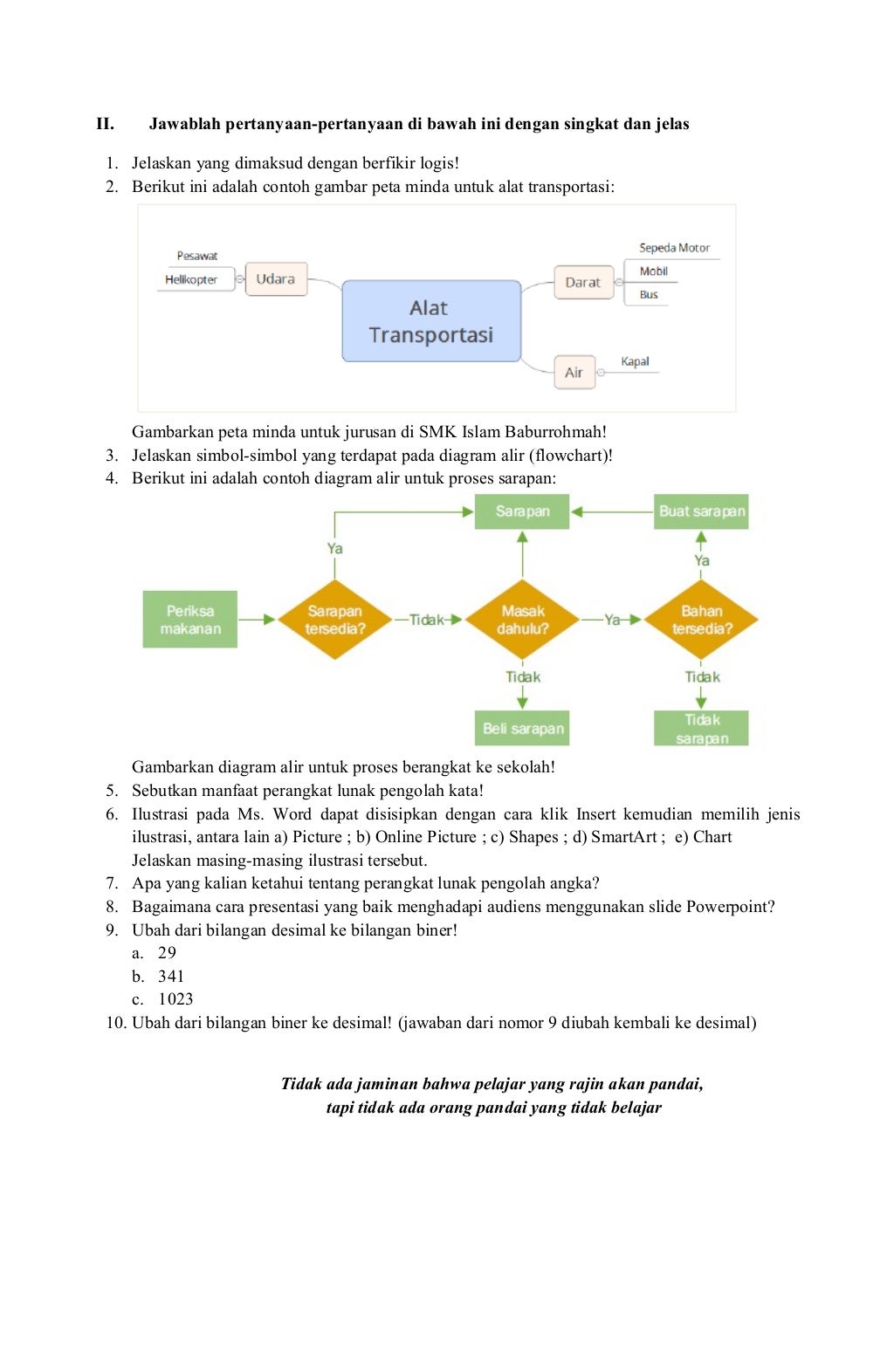 Soal Simulasi Digital Kelas 10 Semester 1 LEMBAR EDU