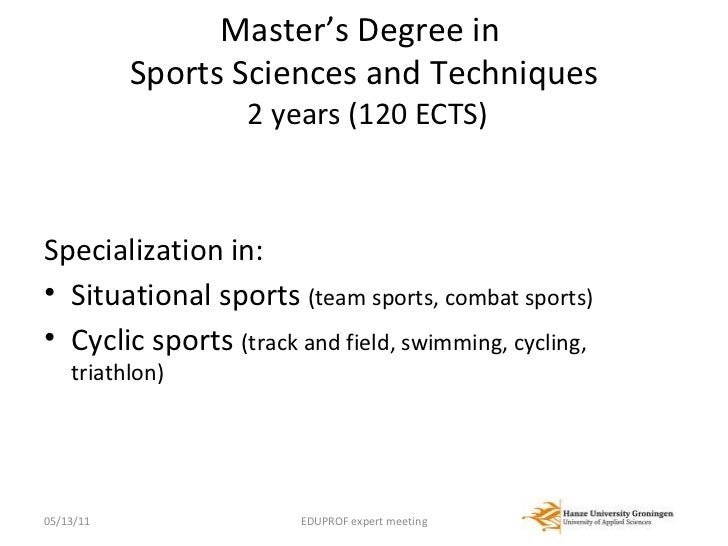 master's degree in Sport Sciences and Techniques