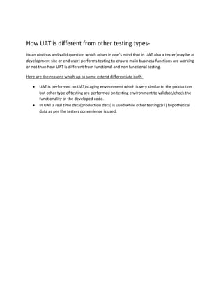 UAT-5 W's and H. | PDF