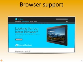 Browser	
  support
11
 