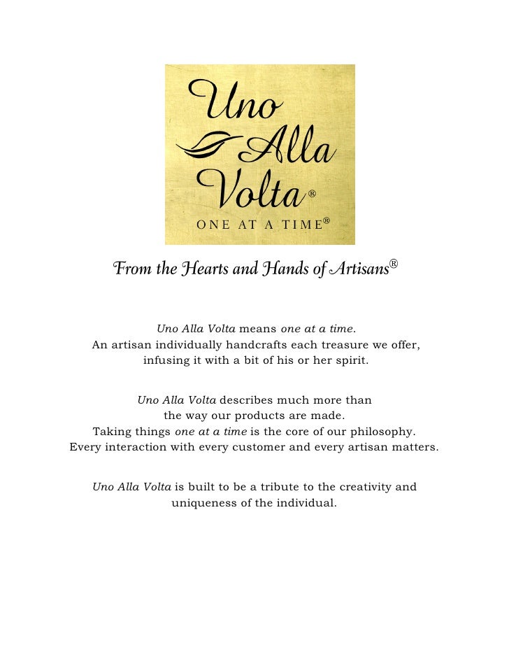 uno alla volta uno alla volta