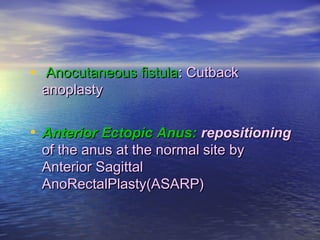 Anorectal malformations | PPT