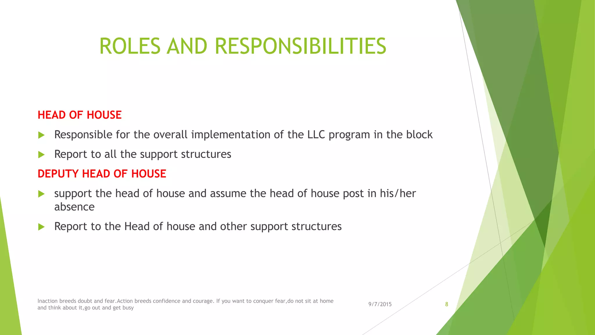 UB-LLC house committee roles & responsibilities | PPT