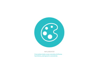 Concretizar todos esses conceitos de forma
harmônica, atemporal e consistente.
IMPLEMENTAR
 